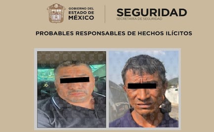 Caen dos presuntos implicados en robo a transportista; aseguran predio con tres vehículos robados en Edomex
