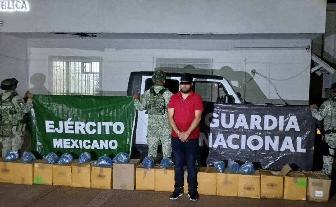Detienen a hombre en posesión de 72 mil cigarros de marihuana en Sonora (29/09/2025). Foto: Especial