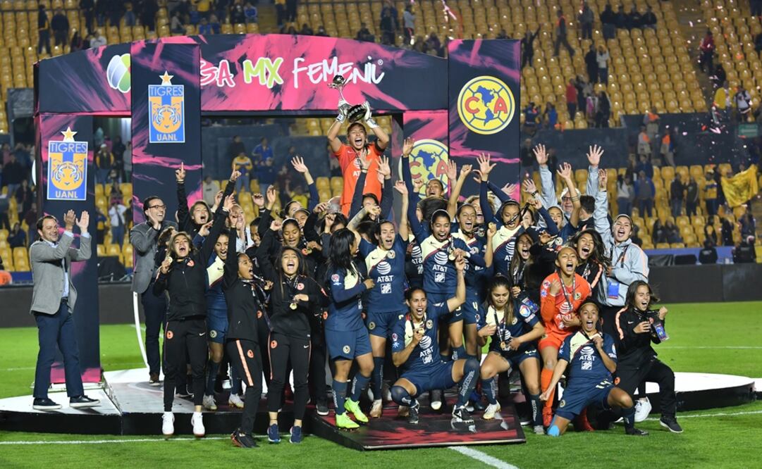Jugadoras de América Femenil durante la final ante Tigres del Apertura 2018.  FOTO/IMAGO7