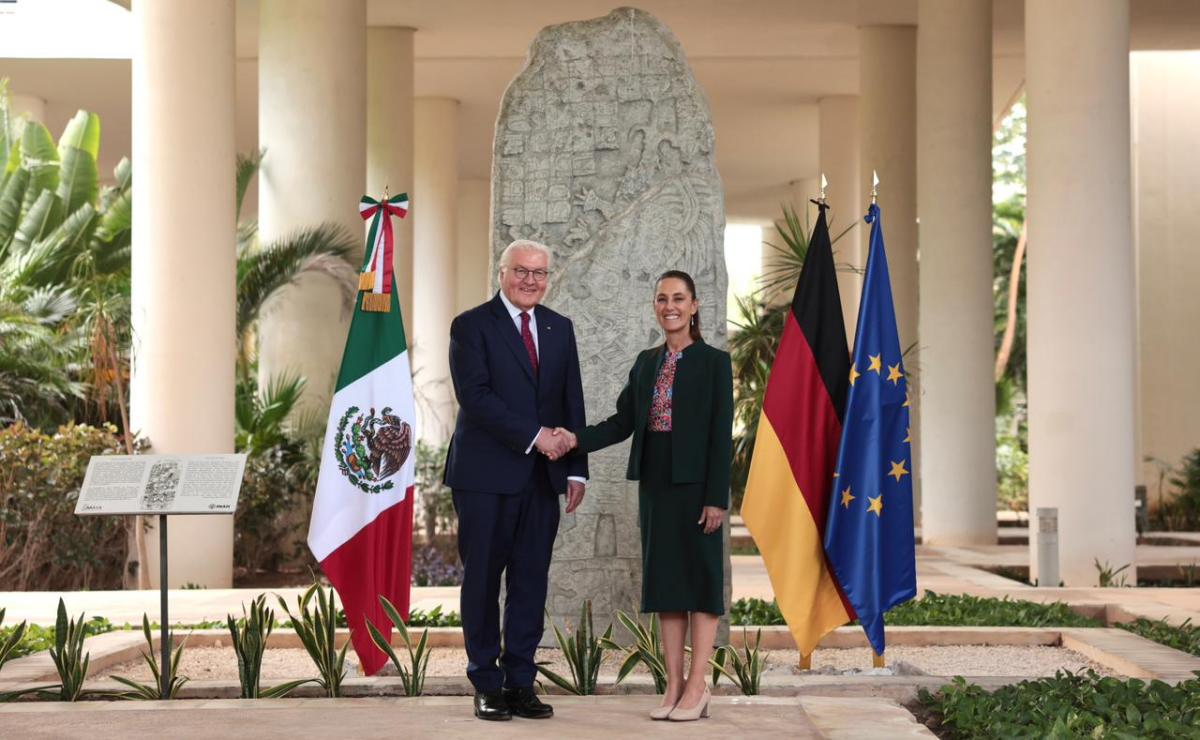 Presidenta Claudia Sheinbaum Pardo recibe en Cancún al presidente de Alemania, Frank-Walter Steinmeier (19/03/2026). Foto: Especial