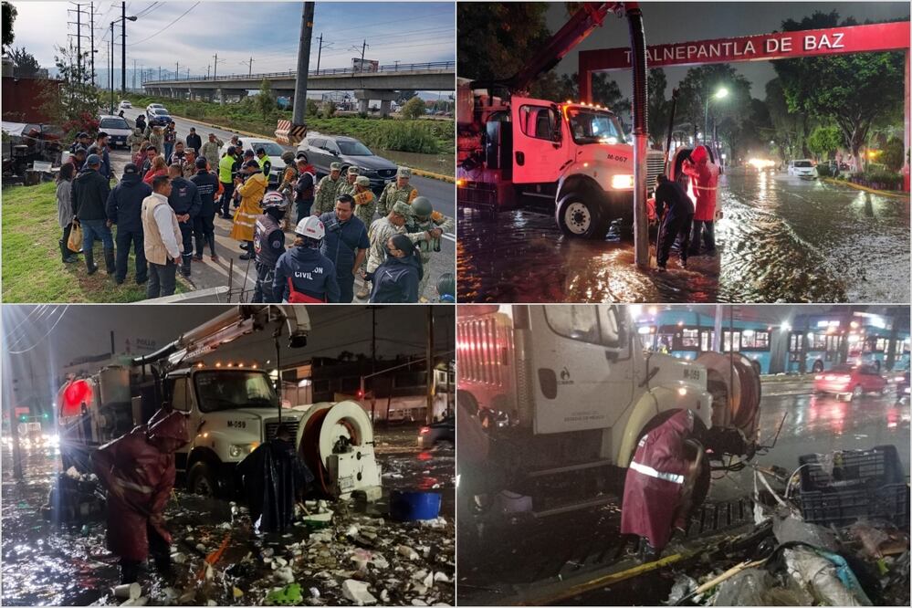 Edomex despliega 200 brigadistas y máquinas de desazolve por lluvias el Valle de Toluca y la Zona Oriente; Defensa aplica Plan DN-III-E. Foto: Especial