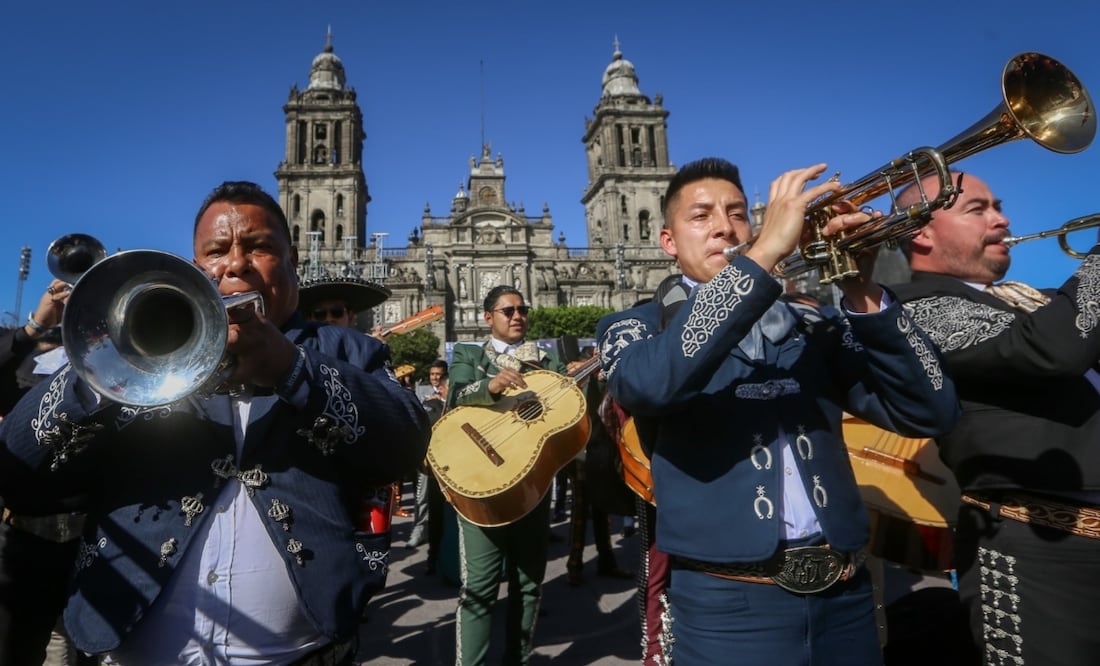 Rompen record mundial más de 700 mariachis, con Cielito Lindo en el Zócalo capitalino, 10 de noviembre de 2024. Foto: Luis Camacho
