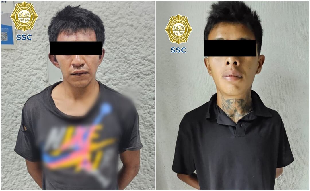 La SSC detuvieron a dos presuntos asaltantes vinculados con una agresión sexual hacia dos menores de edad, en la alcaldía Xochimilco. Fotos: SSC