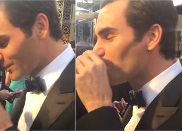 VIDEO: Roger Federer se echa shot de tequila en los Oscars 2024