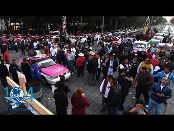 Marchan taxistas desde diversos puntos hacia el Ángel de la Independencia