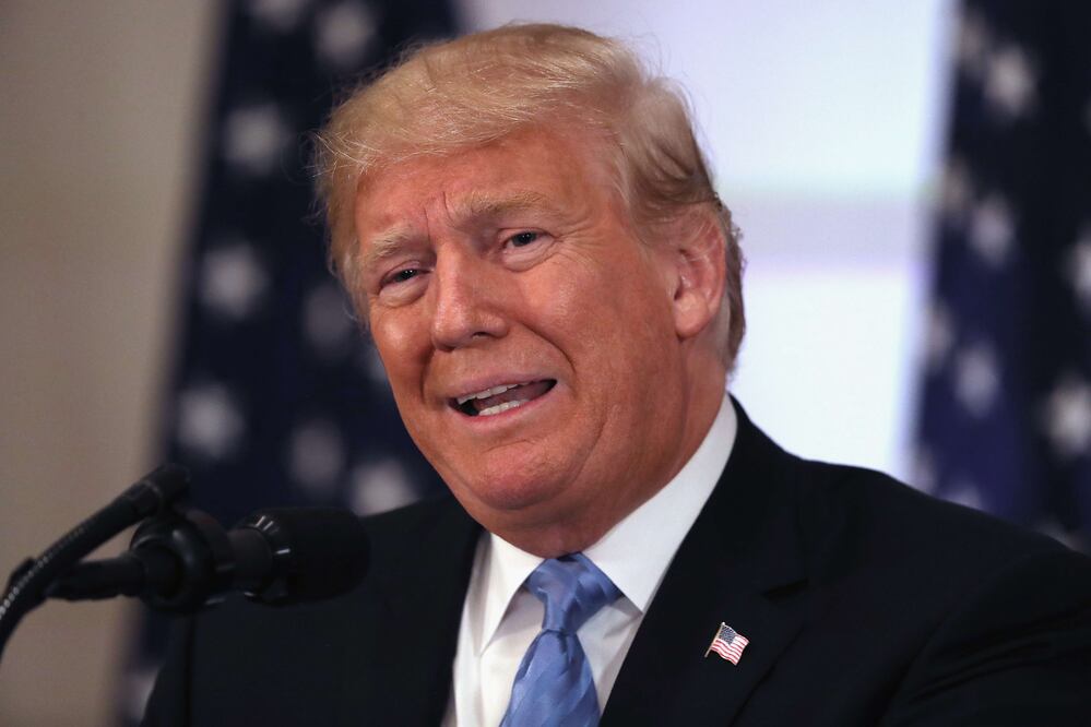 El presidente de Estados Unidos, Donald Trump, durante una conferencia de prensa en Nueva York (Foto: AFP)