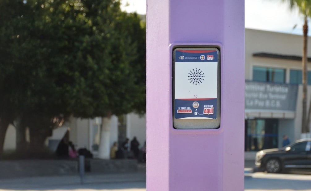 Instalan 18 Botones Violeta conectados al 911en La Paz BCS; buscan reforzar la atención a mujeres.
Foto: Especial.