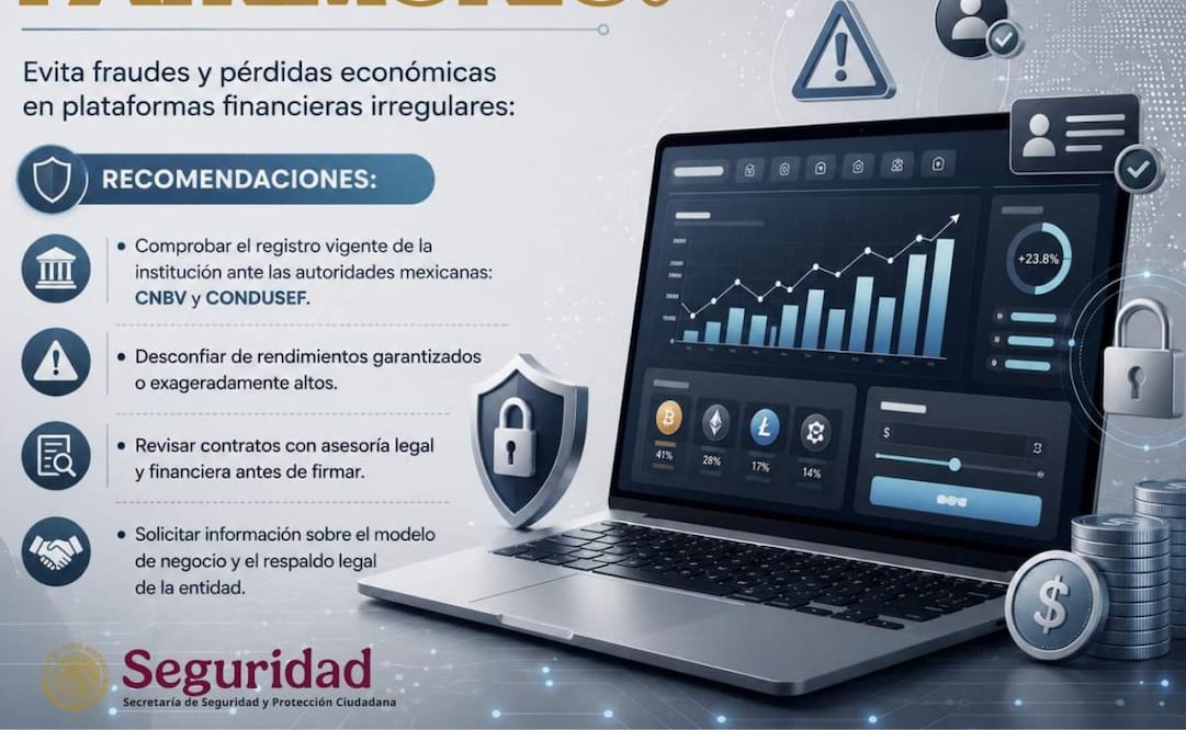 SSPC emite recomendaciones para prevenir fraudes en inversiones (18/06/2026). Foto: Especial