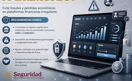 Seguridad emite recomendaciones para prevenir fraudes en inversiones; así puedes verificar si una plataforma es es irregular