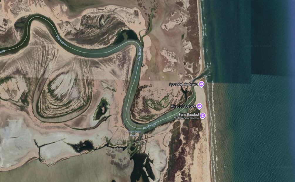 Mirador playa Bagdad, Tamaulipas y su colindancia con EU. Foto: Captura de pantalla