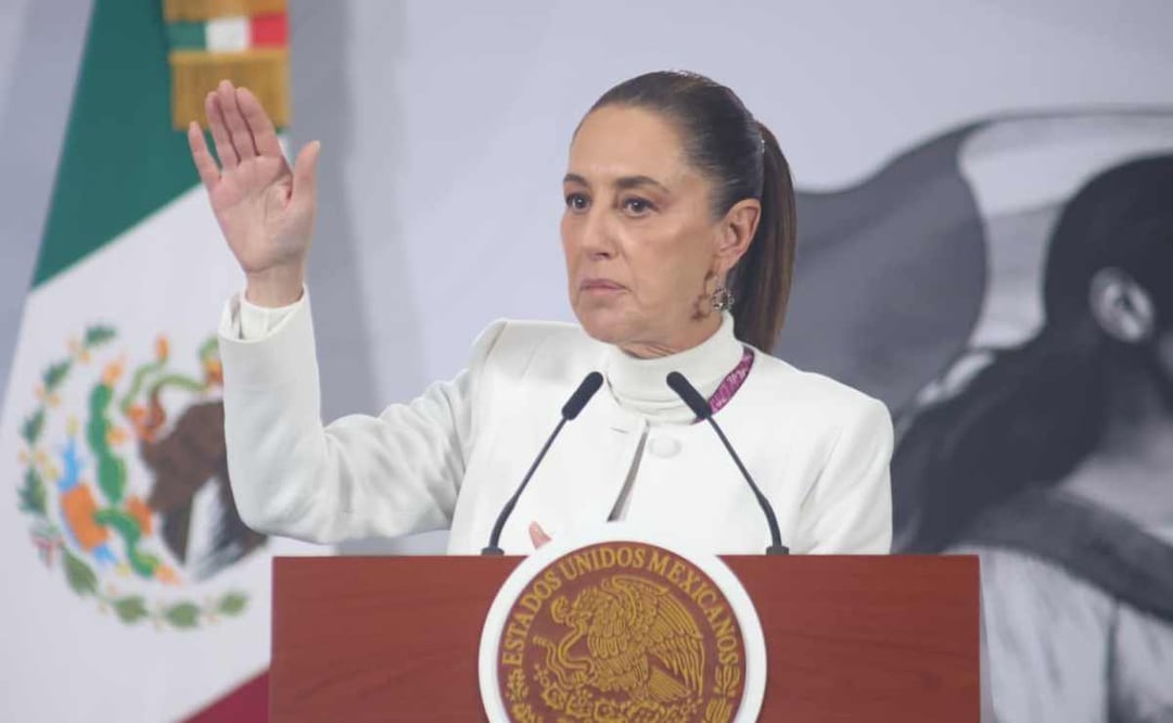 La presidenta Claudia Sheinbaum durante la mañanera del 22 de diciembre del 2025. Foto: Luis Camacho/ EL UNIVERSAL