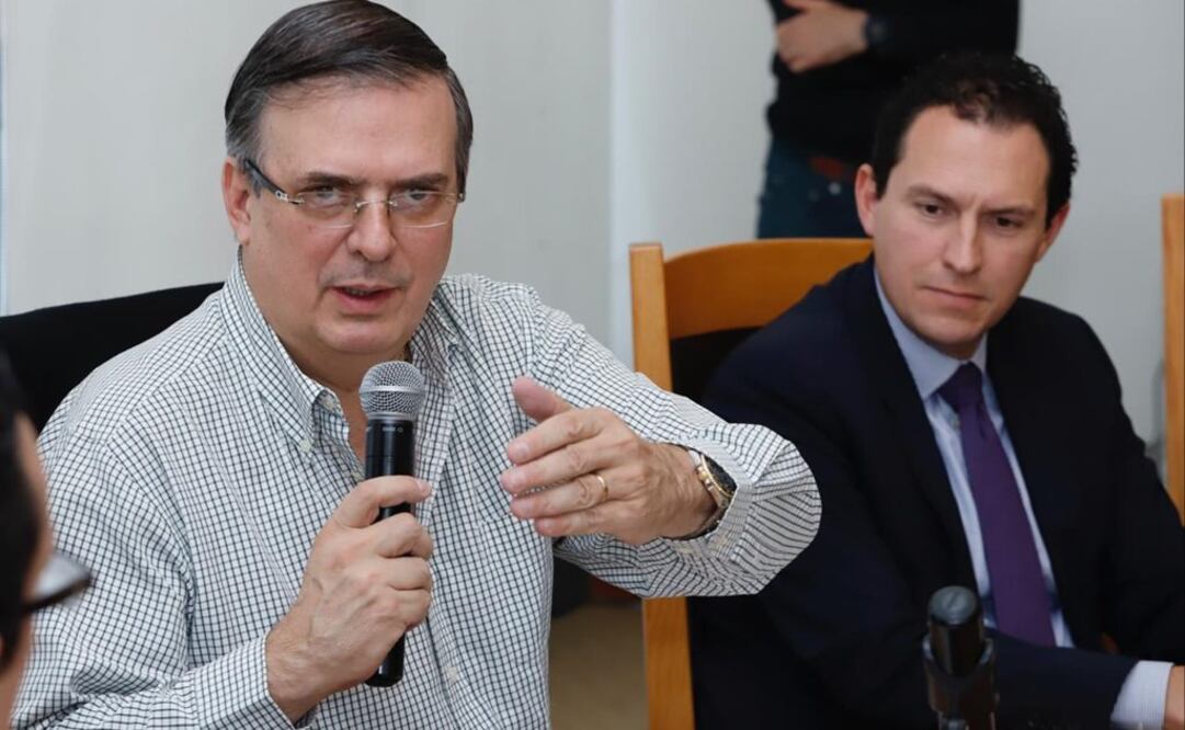 Marcelo Ebrard da una conferencia de prensa sobre redadas en EU (Foto: Berenice Fregoso / EL UNIVERSAL)
