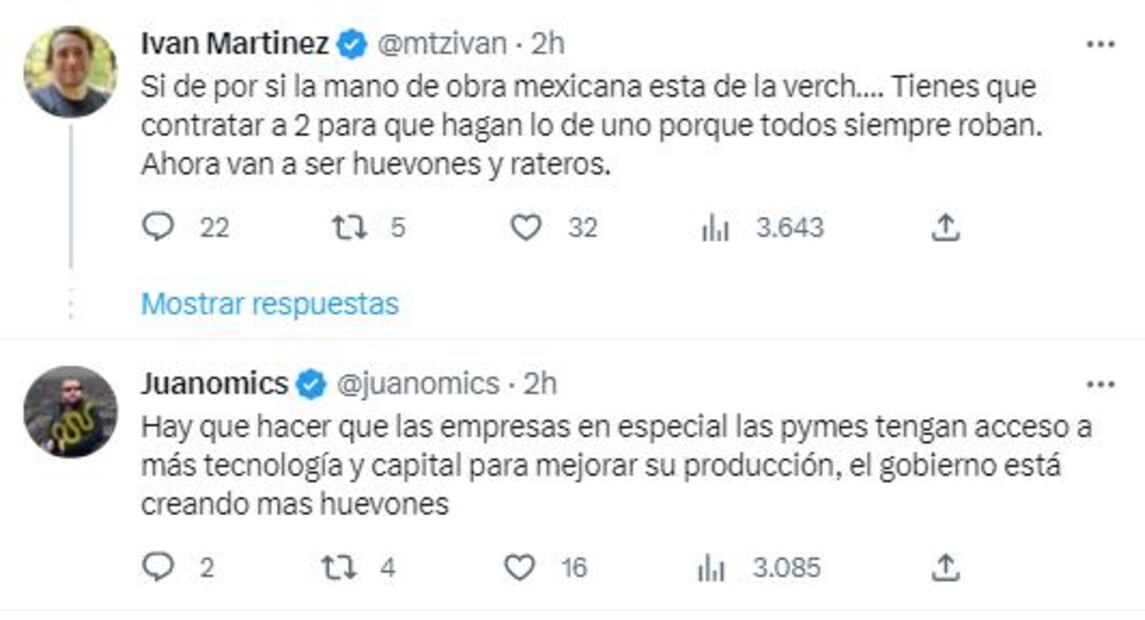 Comentarios a tweet de Ricardo Salinas Pliego
