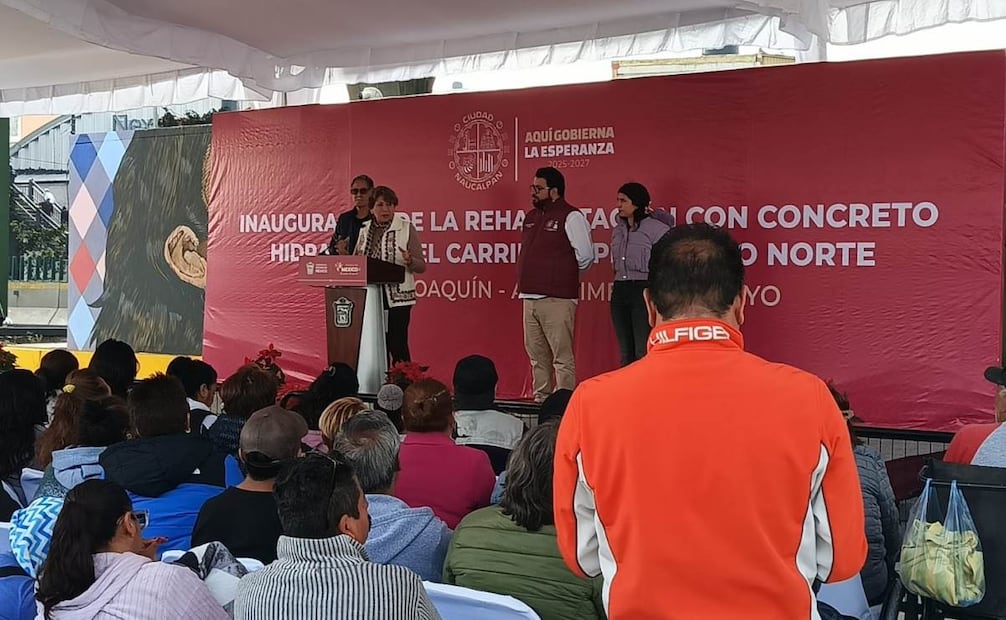 Delfina Gómez entrega rehabilitación de Periférico Norte; anuncian obras de movilidad para 2026.
Foto: Gisela González