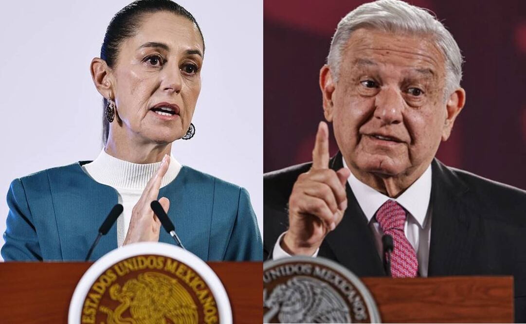 Claudia Sheinbaum, presidenta de México, y el expresidente Andrés Manuel López Obrador. Foto: Archivo EL UNIVERSAL