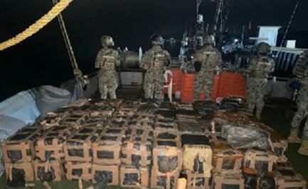 Marina asegura tonelada y media de cocaína al sur de las Islas Marías; detiene a 7 personas