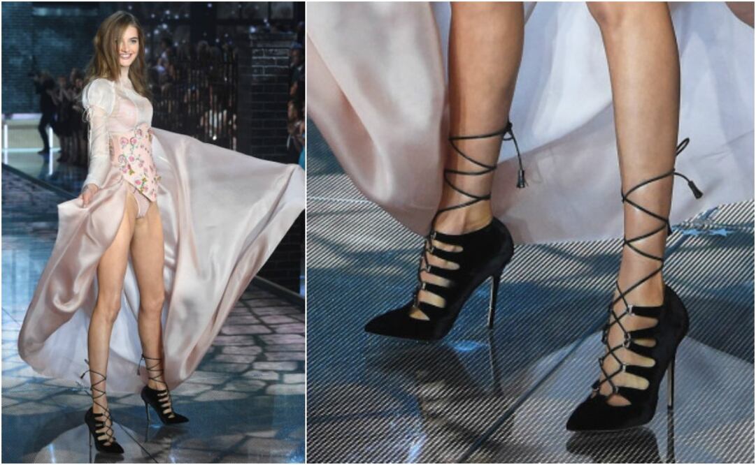 Los stilettos estuvieron presentes durante la pasarela, en colores clásicos como el negro