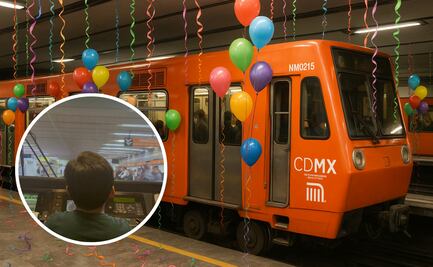 Metro CDMX cumple el sueño de un niño; celebra su cumpleaños de manera única viajando en la cabina del STC