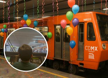 Metro CDMX cumple el sueño de un niño; celebra su cumpleaños de manera única viajando en la cabina del STC