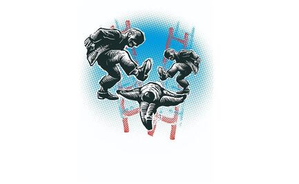 Una piñata navideña, con todo y colaciones