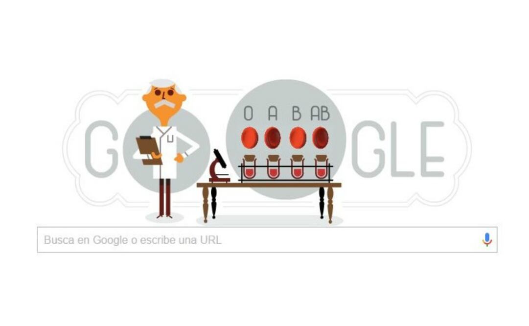 Google destaca el legado del doctor en medicina por la Universidad de Viena, quien detectó varias diferencias en la sangre humana