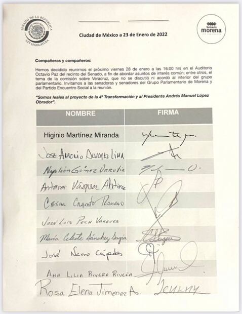 Se reunirán 30 senadores de Morena inconformes con la creación de comisión sobre Veracruz