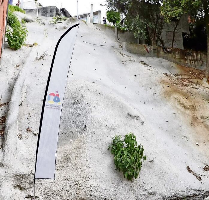 Como parte de las obras se colocó malla electrosoldada y limpieza de talud, Foto: Especial