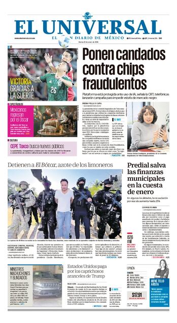 Portada impresa del 23 de enero de 2026