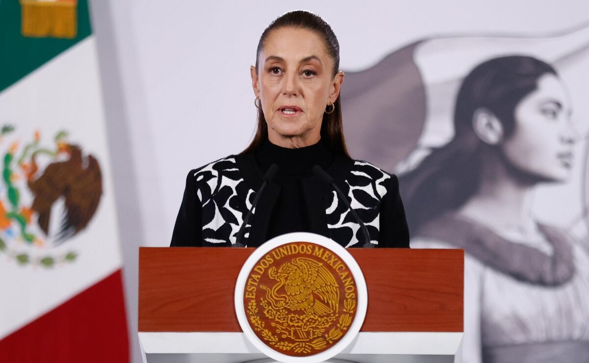 La presidenta Claudia Sheinbaum Pardo, durante la mañanera del 11 de febrero del 2026. Foto: Diego Simón / EL UNIVERSAL