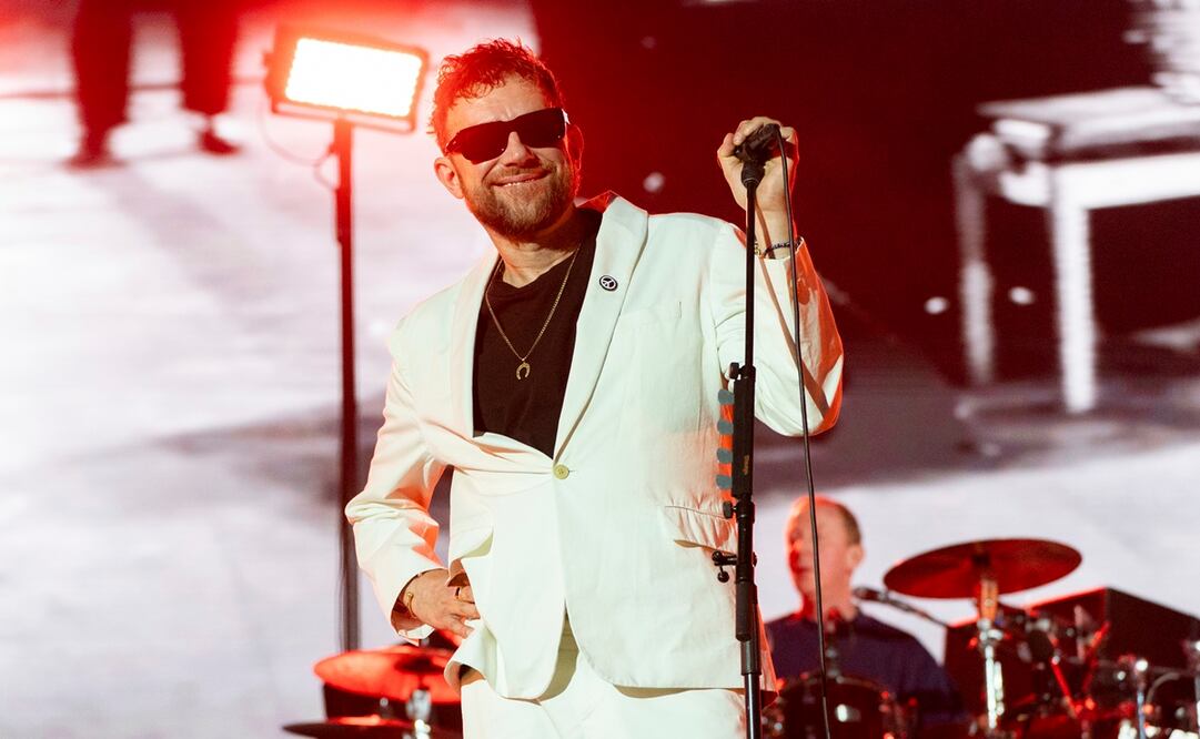 Damon Albarn, vocalista de Blur, en el segundo fin de semana del festival Coachella. Foto: AP.