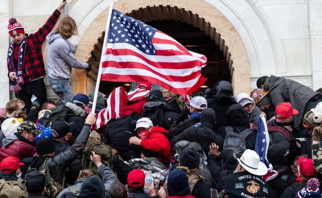 Los seguidores de Trump trataron de entrar al Capitolio después de un mitin con el presidente. Foto: Getty Images