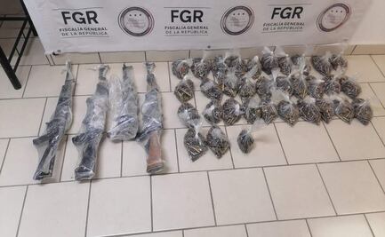 Desmantelan casa de seguridad en Cananea, Sonora; aseguran granadas militares, droga y autos robados en EU