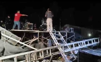 Rachas de viento derriban escenario en Zacatecas; dos músicos resultan lesionados en Genaro Codina