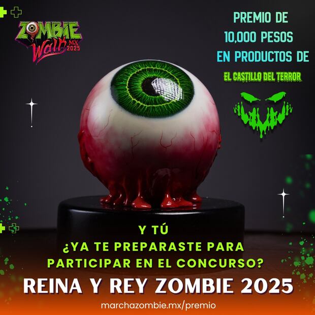 Los ganadores se llevarán el gran trofeo del "Ojo Zombie Walk" 2025. Foto: Marcha Zombie México