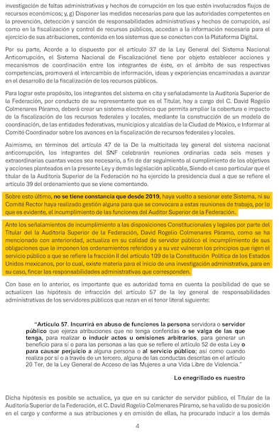 La denuncia fue presentada ante la
Unidad de Evaluación y Control de
la Comisión de Vigilancia de la ASF