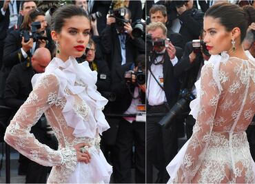 Modelo deja ver su trasero en Cannes