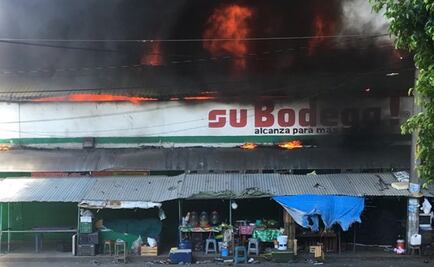 Reportan incendio en mercado al norte de Veracruz