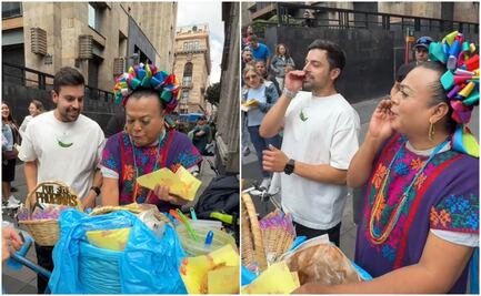 Influencer Alex Serrano y Lady Tacos de Canasta regalan comida en CDMX y video se viraliza en TikTok