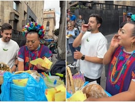 Influencer Alex Serrano y Lady Tacos de Canasta regalan comida en CDMX y video se viraliza en TikTok