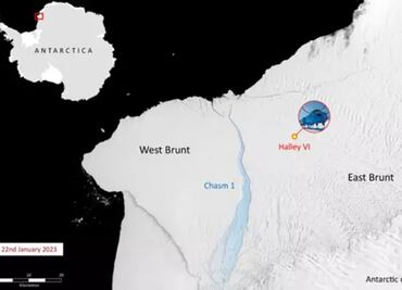 Enorme iceberg se desprende cerca de una base en la Antártida