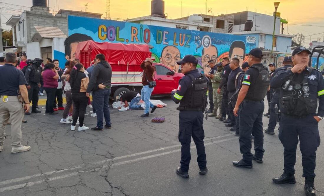 Asesinan a dos hombres en la colonia Río de Luz, del municipio de Ecatepec, uno de ellos líder de comerciantes (11/12/2025). Foto: Especial
