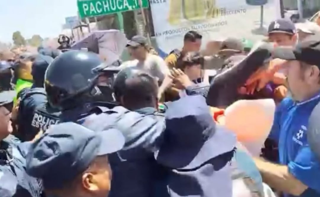 Reconocen exceso de fuerza policial durante una manifestación de desaparecidos en Hidalgo (07/04/2025). Foto: Especial