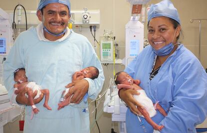 Mujer de Aguascalientes tiene trillizos