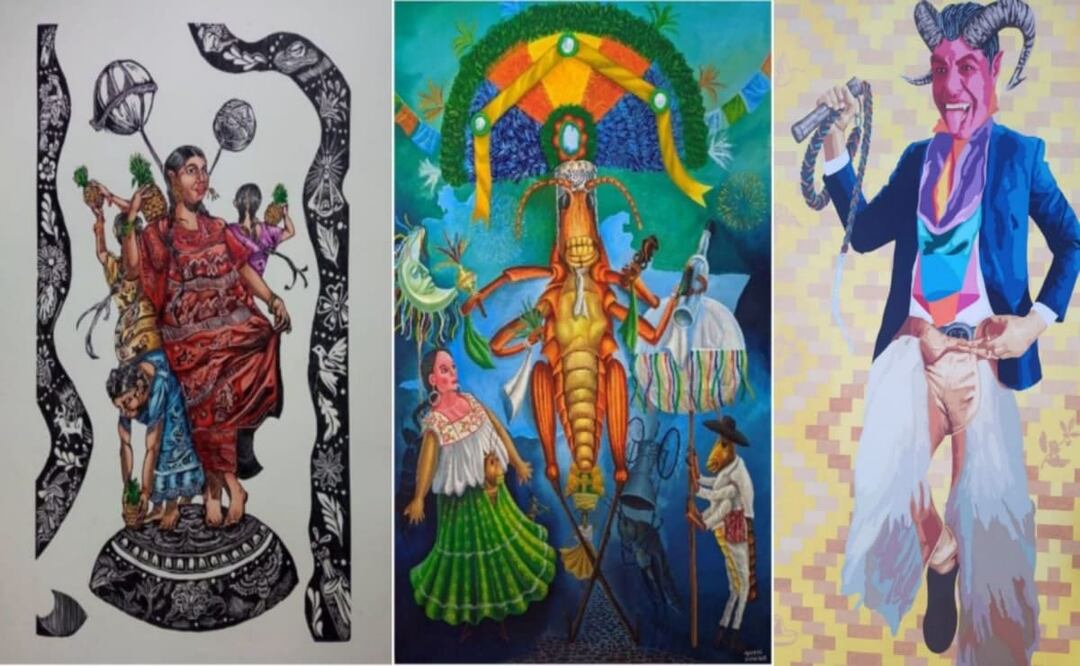 “Bordados de tradición e identidad”,  “El chapulín danzante” y “Danza de los diablos”  Fotos: Especiales