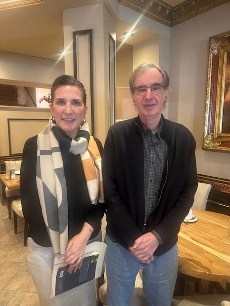 Kenia López Rabadán se reunió este lunes  19 de enero de 2026 con José Woldenberg, expresidente del IFE. Foto: Especial