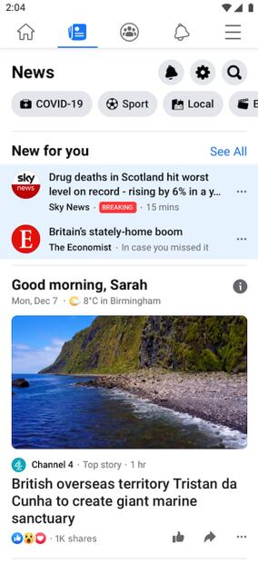Facebook abre portal de noticias en Reino Unido