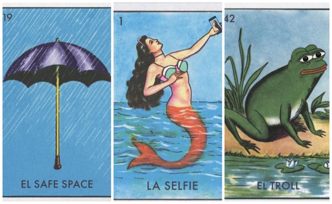 Twitter, Facebook y Tinder, forman parte de esta divertida lotería. (Fotos: Lotería Millennial)