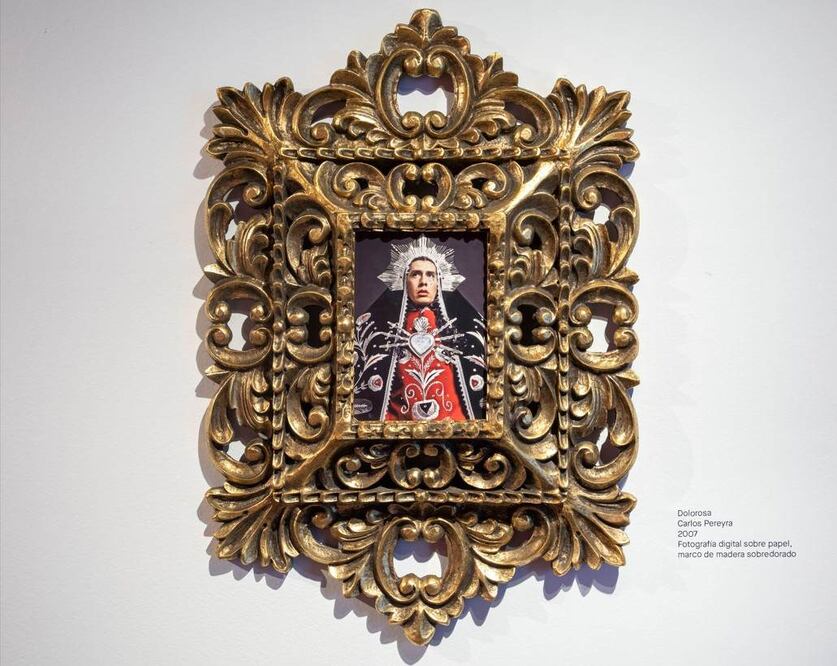 Dolorosa (2007), obra del Museo Travesti. 
El rostro que se aprecia en el cuadro es el
 de Giuseppe Campuzano. Fotografía de Carlos Pereyra./ Cortesía Museo Universitario del Chopo