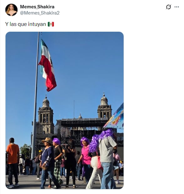 Memes del concierto gratuito de Shakira en el Zócalo. Foto: X