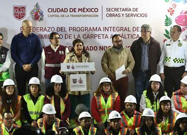 Clara Brugada da banderazo de salida a programa de Bacheo Programado Nocturno en CDMX; arrancan en Eje 3 Oriente